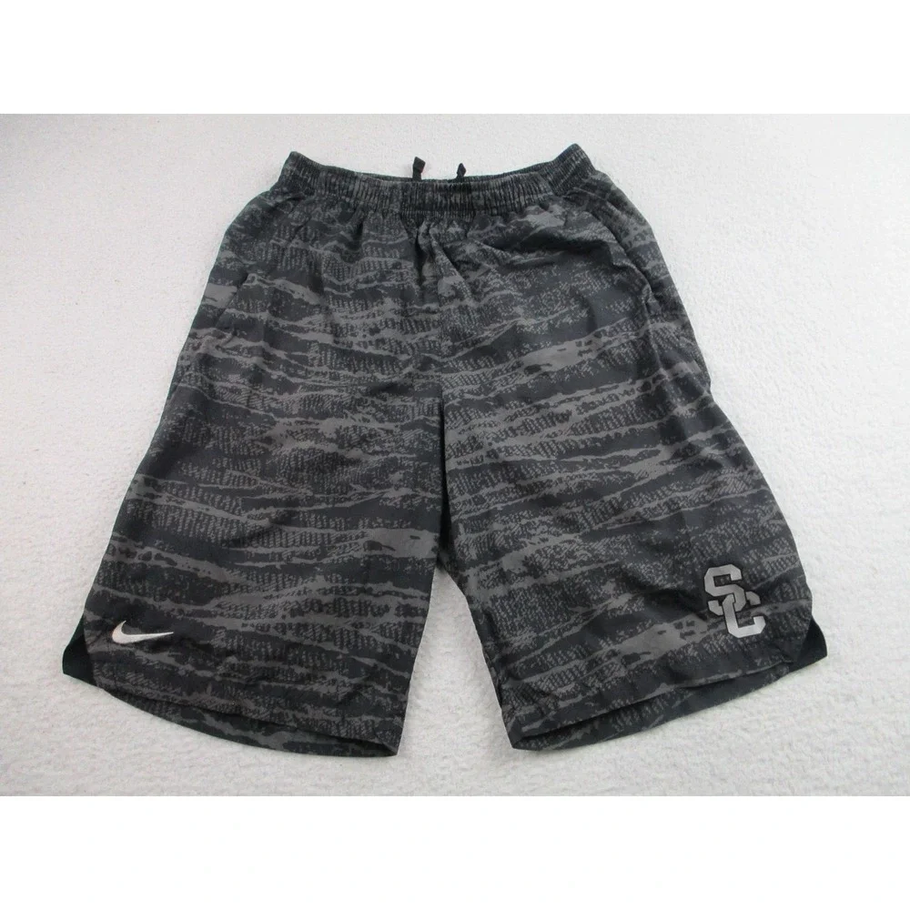 Nike Pattern Shield Shorts XL Youth Polyester Athletic Basketball Black Gray